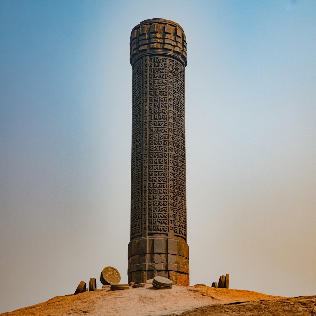 Ancient iron pillar of Delhi showcasing advanced metallurgy