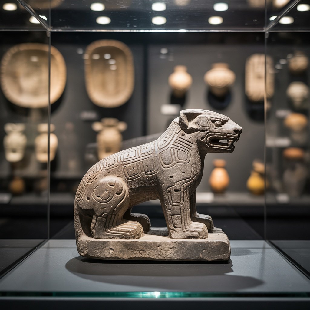 Anthropology and history museum in Merida with Mayan artifacts