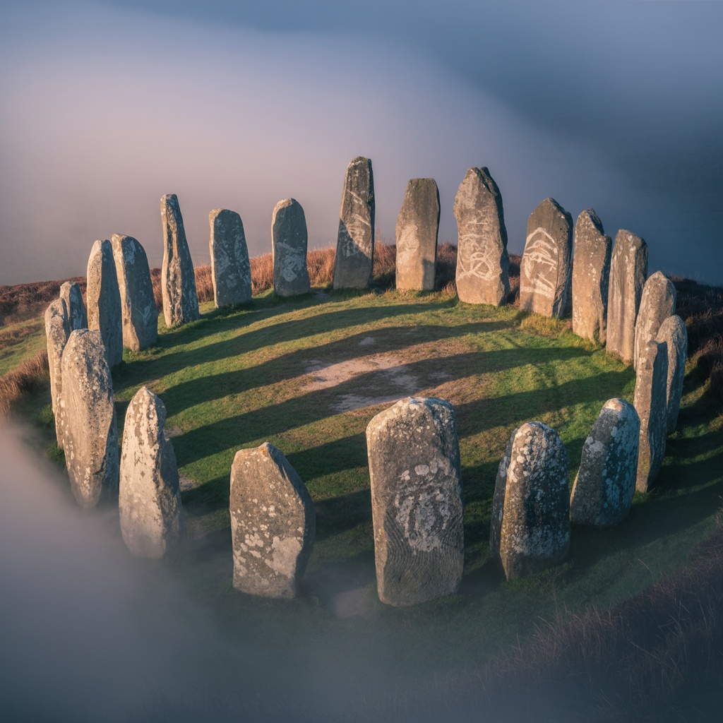 Ancient stone architecture in mountain setting