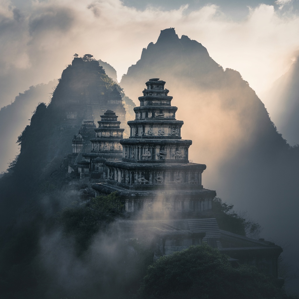 Sacred temple site similar to Angkor architectural style