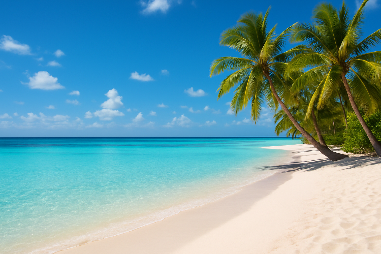 Pristine tropical beach in the Philippines with turquoise waters and palm trees
