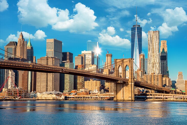 New York City Brooklyn Bridge Skyline